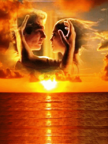 Romantic Face To Face Graphic Art GIF