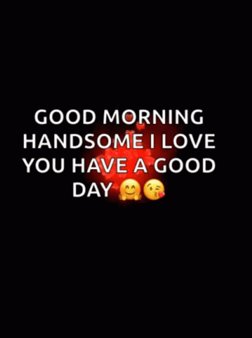 Romantic Good Morning Handsome Greeting Flying Hearts GIF