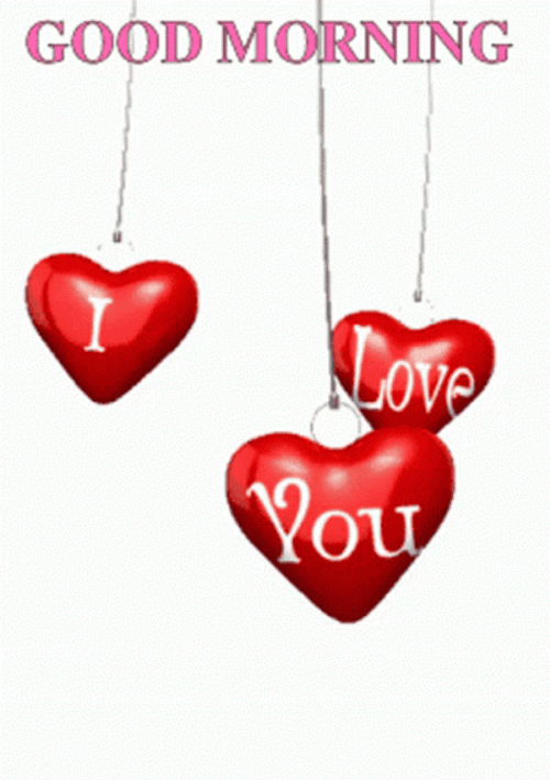 Romantic Good Morning I Love You Necklace Hearts GIF