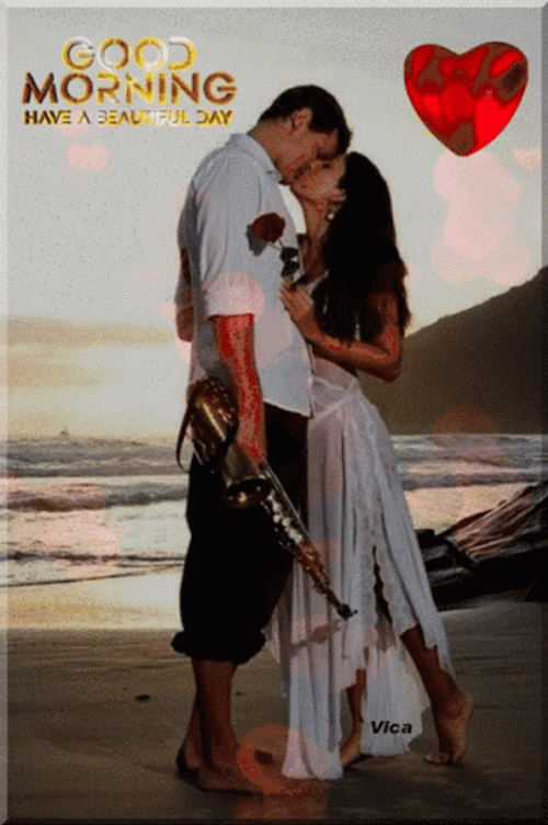 Romantic Good Morning Love Beach Kiss GIF