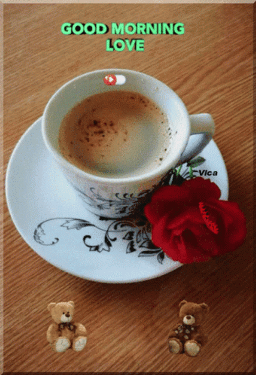 Romantic Good Morning Love Coffee Bears GIF