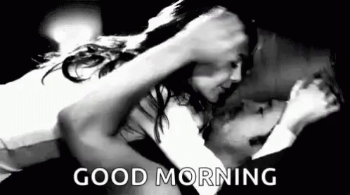 Romantic Good Morning Love Smooching Couple GIF