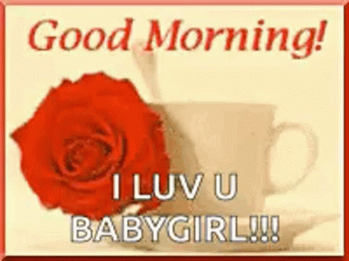 Romantic Good Morning Love Glittery Red Rose GIF