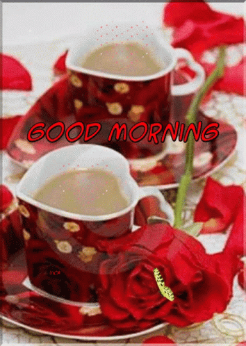 Romantic Good Morning Love Couple Coffee GIF