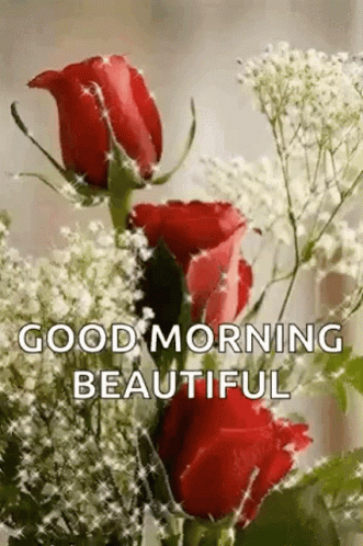 Romantic Good Morning Love Shimmering Red Blooms GIF