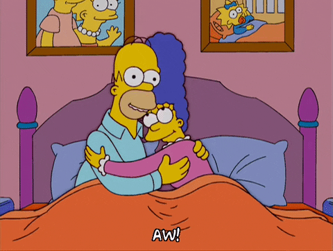 Romantic Good Morning Love Homer And Margie Cuddling GIF