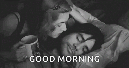 Romantic Good Morning Love Smooches In Bed GIF