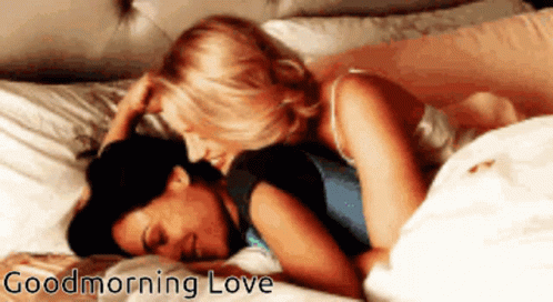 Romantic Good Morning Love Spooning Couple GIF