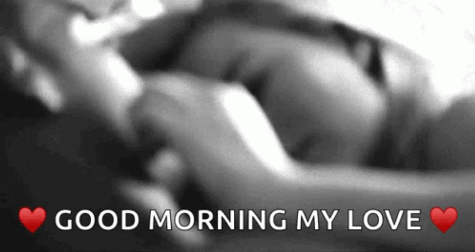 Romantic Good Morning My Love Couple Snuggle Bed GIF