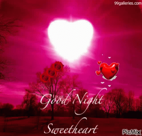 Romantic Good Night Heart Animation GIF