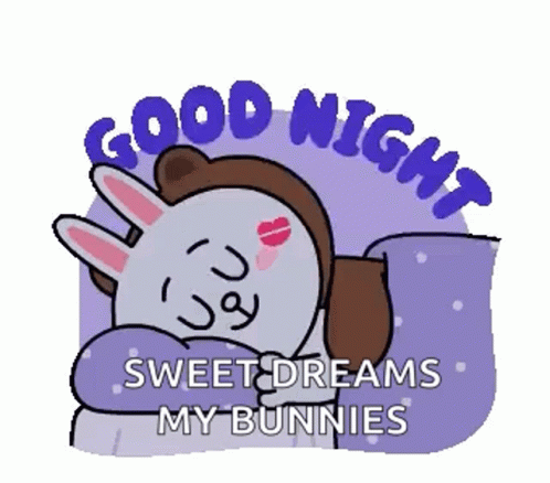Romantic Good Night Bunny And Teddy GIF