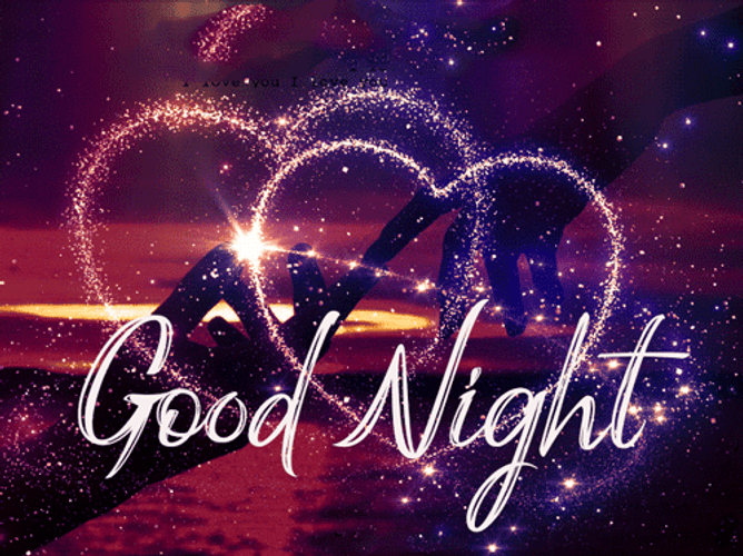 Romantic Good Night Heart Fireworks GIF