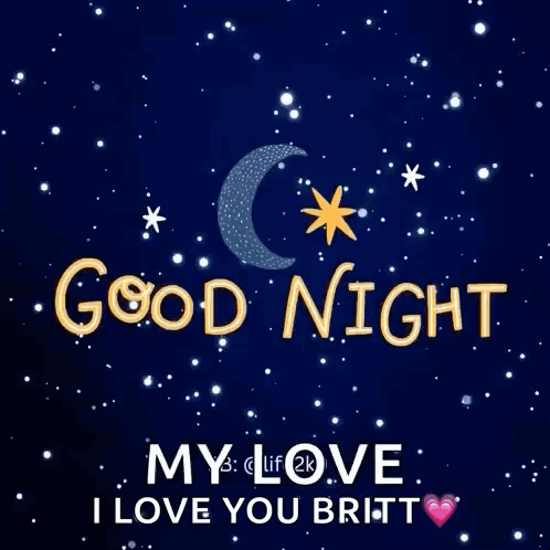 Romantic Good Night I Love You Britt GIF