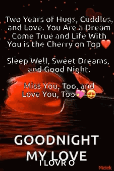 Romantic Good Night My Love Blooming Hearts GIF