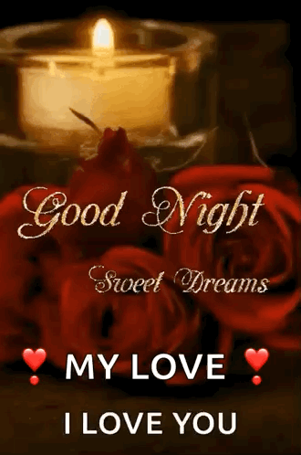 Romantic Good Night My Love Lighted Candle GIF