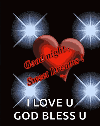 Romantic Good Night My Love Sparkling Heart GIF