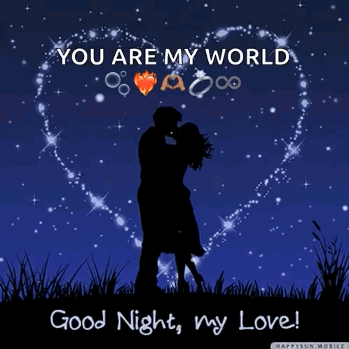 Romantic Good Night You Are My World GIF