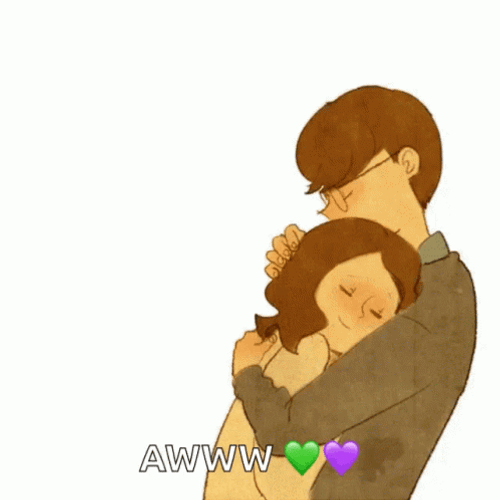 Romantic Hug Animated Art Sweet Couple Meme GIF