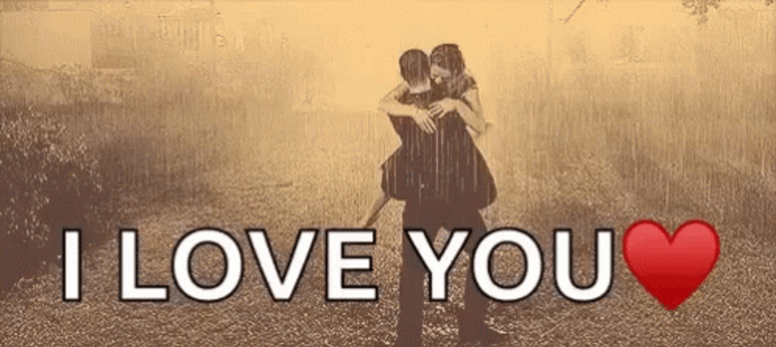 Romantic Hug Dancing Couple Rain Love Meme GIF