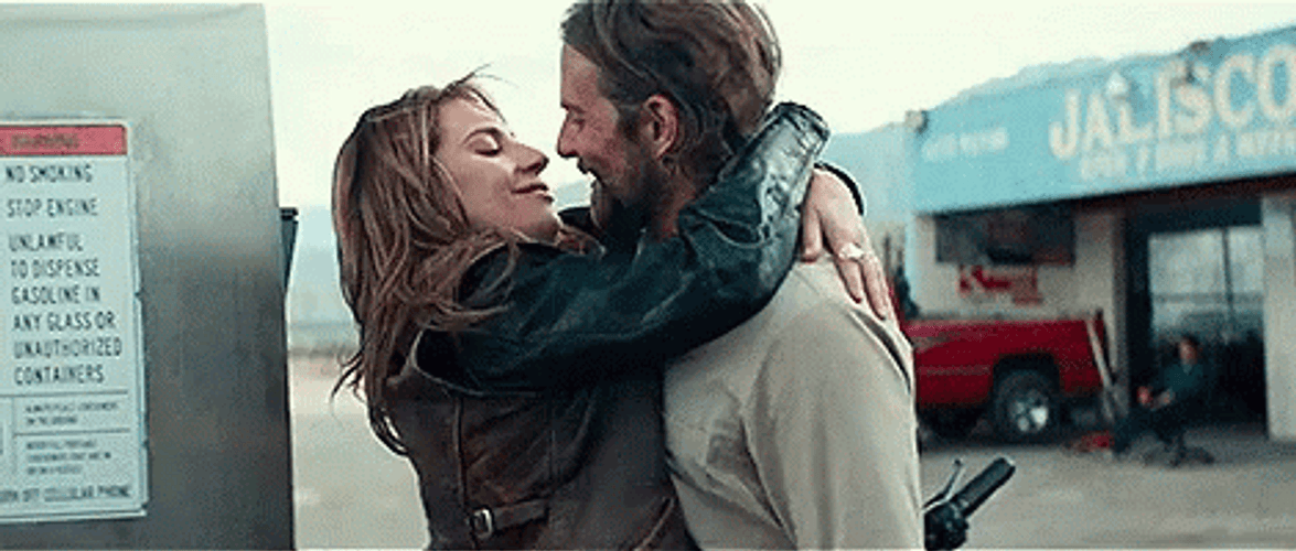 Romantic Hug Kiss Lady Gaga Bradley Cooper A Star Is Born GIF