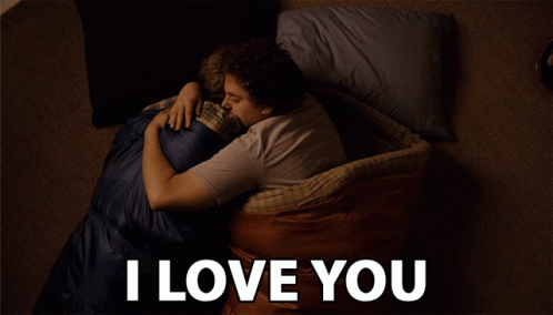Romantic I Love You Hugging In Bed GIF