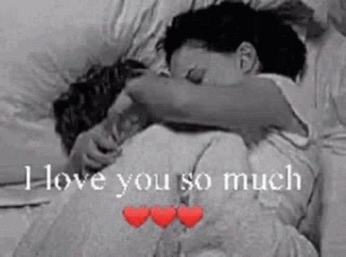 Romantic I Love You Kissing In Bed GIF