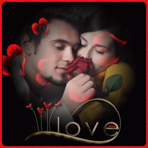 Romantic I Love You Smelling Roses GIF
