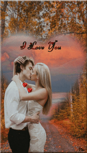 Romantic I Love You Sparkling Kiss Design GIF
