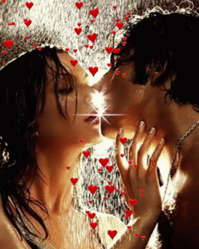 Romantic Relationship Kiss Hearts GIF