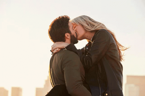 Romatic Couple Rooftop Kissing GIF