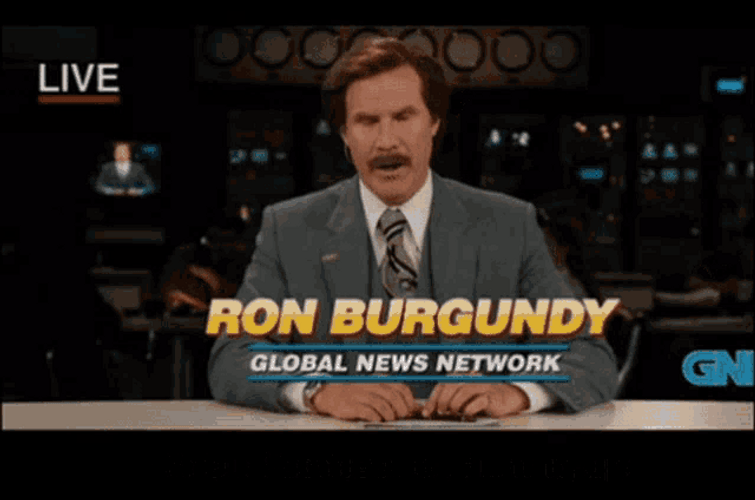 Ron Burgundy Anchorman Reporting News Funny Scene GIF