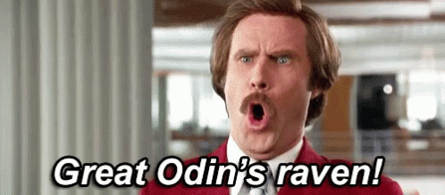 Ron Burgundy Shocked Great Odin’s Raven Anchorman GIF