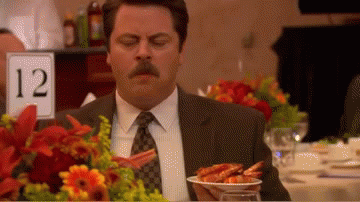 Ron Swanson Eating Shrimp GIF