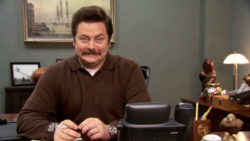 Ron Swanson Feeling Slightly Giddy GIF