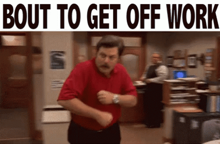 Ron Swanson Leaving Work GIF