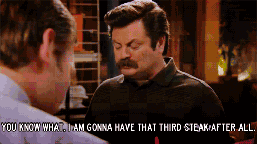 Ron Swanson Third Steak Parks And Recreation GIF