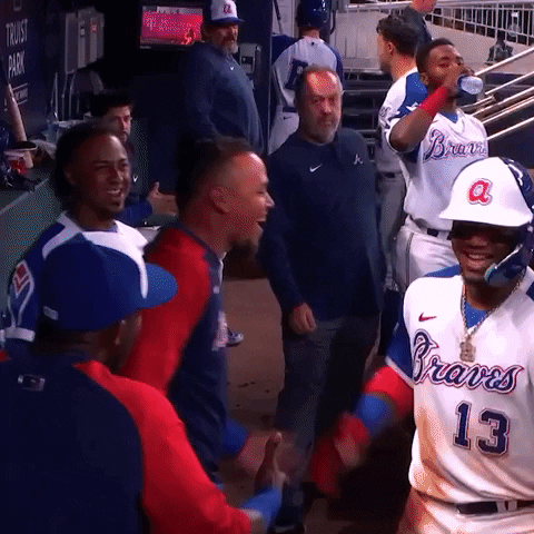 Ronald Acuna Jr Celebrating With Teammates GIF