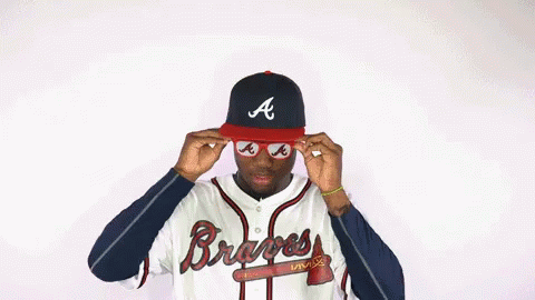 Ronald Acuna Jr Glimpsing Below Shades GIF