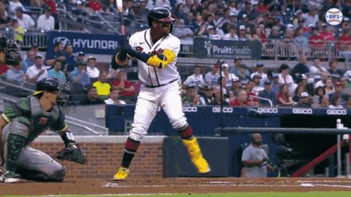 Ronald Acuna Jr Hitting Baseball GIF