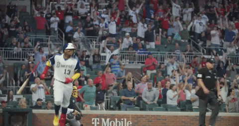 Ronald Acuna Jr Hyping Crowd GIF