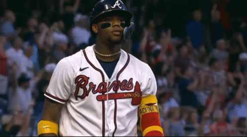 Ronald Acuna Jr Shimmying Distraction GIF