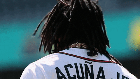 Ronald Acuna Jr Smooth Hair Flip GIF