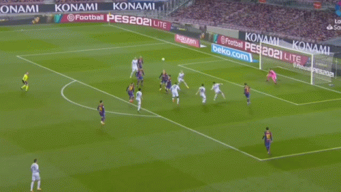 Ronald Araujo Scores A Goal During A Soccer Match GIF
