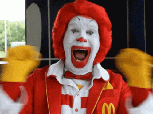 Ronald Mcdonald Excited Reaction GIF