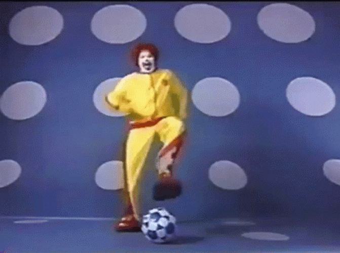 Ronald Mcdonald Football GIF
