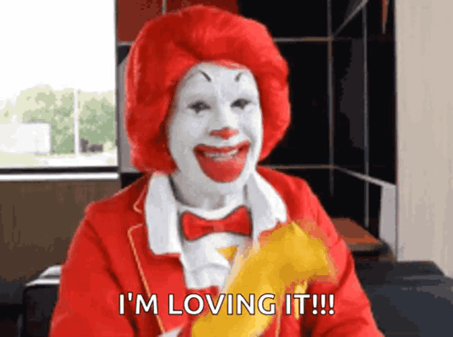 Ronald Mcdonald I'm Loving It GIF