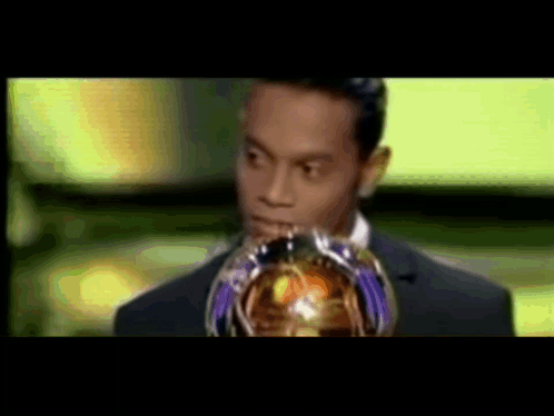 Ronaldinho Receive An Award GIF