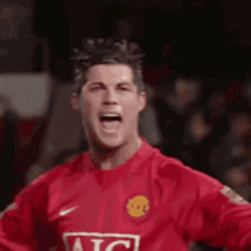 Ronaldo Wet Shouting Celebration GIF