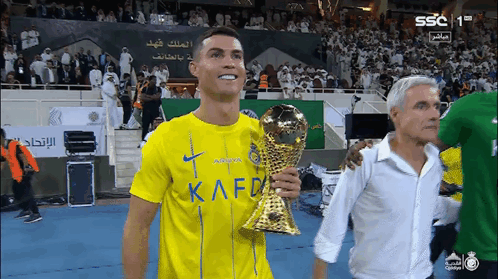 Ronaldo Al Nassr Kisses Trophy GIF