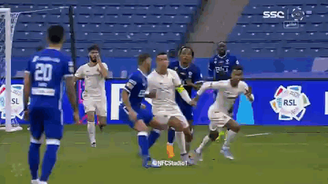 Ronaldo Al Nassr Penalty Holds Opponent GIF